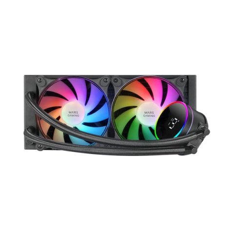 Sistema De Refrigeracion Liquida Mars Gaming Mllcd240 Negro 2x (12x12) Iluminacion Frgb Tpd 500w Pantalla Lcd Para Procesador