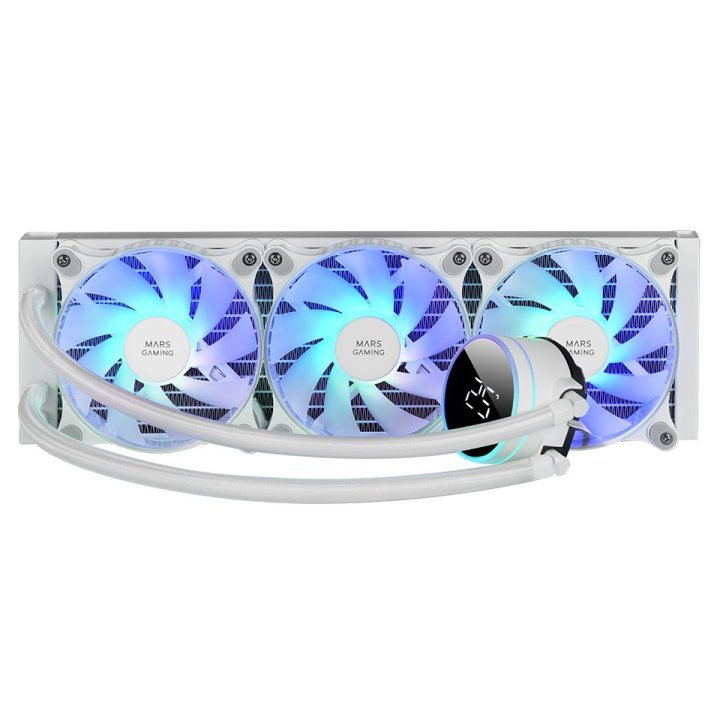Sistema De Refigeracion Liguida Mars Gaming Mllcd360 Blanco 3x (12x12) Iluminacion Frgb Tpd 600wpantalla Lcd Para Procesadore