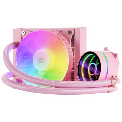 Sistema De Refrigerancion Liquida Mars Gaming Ml-one120 Pink 12x12 Iluminacion Frgb Tpd 200w Para Procesadores Intel Y Amd