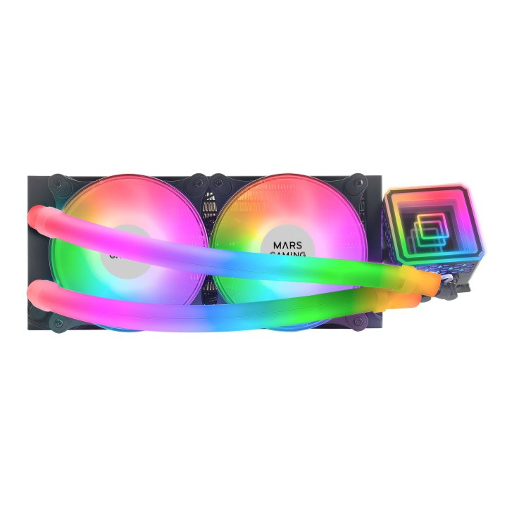 Sistema De Refrigeracion Liquida Mars Gaming Ml-ultra240 Black 2x12cm Iluminacion Argb (adressable) Tpd 500w Para Procesadore