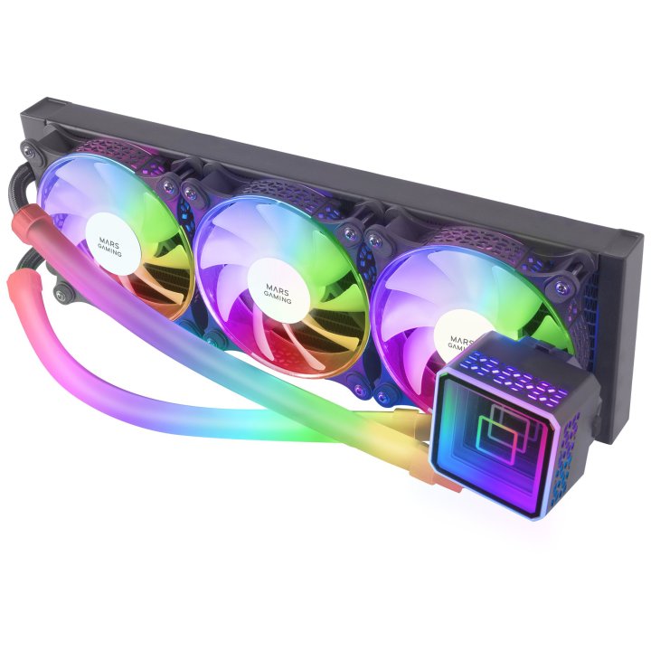 Sistema De Refrigeracion Liquida Mars Gaming Ml-ultra360 Black 3x12cm Iluminacion Argb (adressable) Tpd 650w Para Procesadore