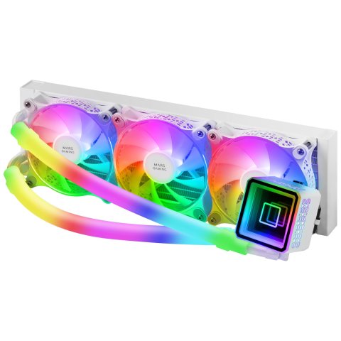 Sistema De Refrigeracion Liquida Mars Gaming Ml-ultra360 White 3x12cm Iluminacion Argb (adressable) Tpd 650w Para Procesadore