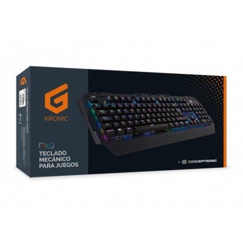 Teclado Gaming Mecanico Conceptronic Kronic01 Retroiluminado Rgb Usb 8 Teclas Programables