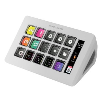 Control Deck Slim Mars Gaming Msd-one White 15 Teclas De Acceso Directo Lcd Personalizables 
