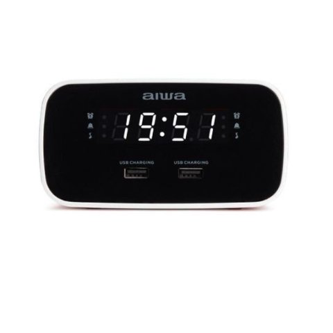 Radio Despertador Aiwa Cru-19 Red 2 Puertos Usb...