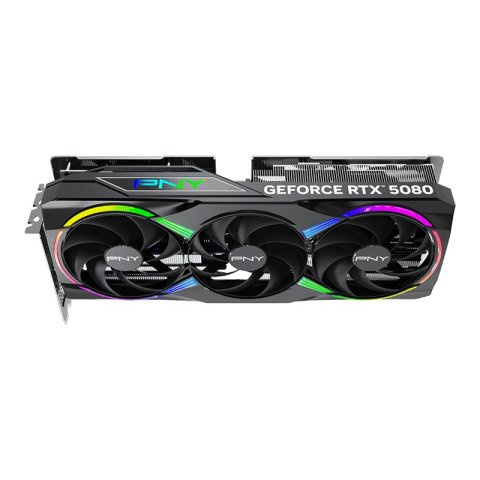 Vga Pny Geforce Rtx 5080 Argb Oc 16gb Ddr7 3xdp 1xhdmi Reloj 2300mhz Cuda 10752 256bit 360w