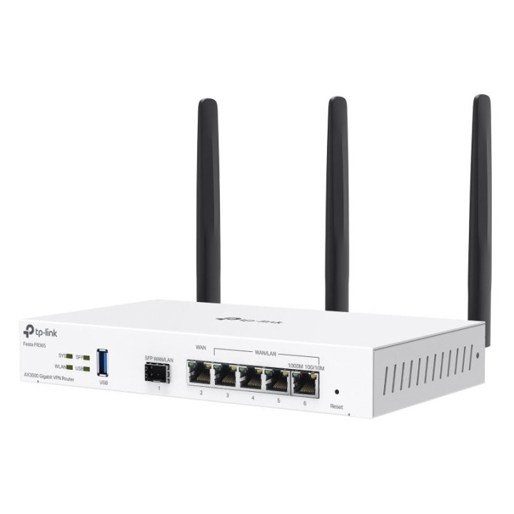 Router Vpn Wifi 6 Tp-link Festa Fr365 Ax3000  5xlan Gb 1xsfp 1xusb Openvpn Metalico Blanco