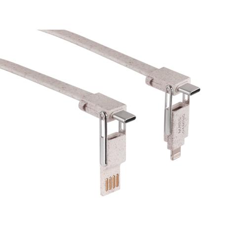 Pack 2x Cable Ecologico Mars Gaming Mca-eco 1x1m 1x0,13(llavero) Multiconector Usb-c - Usb-a - Micro-usb - Lightning 3.1a 50w