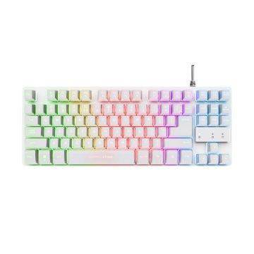 Teclado Trust Gaming Gxt833w Thado Metalico Compacto Blanco Iluminacion Led Multimedia Usb 24739 2