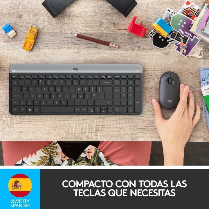 Teclado Logitech Mk470 Slim Combo Negro P n  920-009198