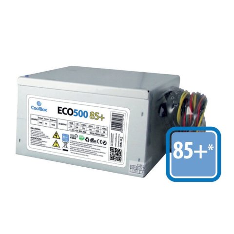 Fuente De Alimentacion Coolbox 500w Eco-500 85+ Potencia Max Con Certificación 80plus Bronze