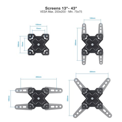 Soporte De Pared Tooq Lp1344tn-b Para Pantalla...