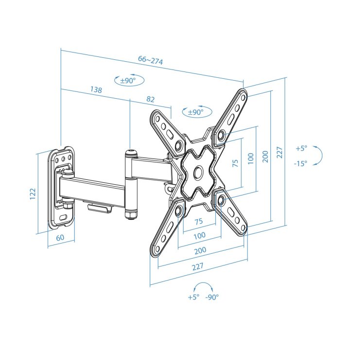 Soporte De Pared Tooq Lp1344tn-b Para Pantalla...