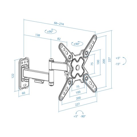 Soporte De Pared Tooq Lp1344tn-b Para Pantalla...