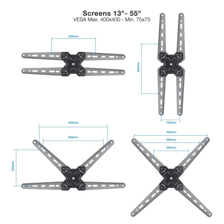 Soporte De Pared Tooq Lp1356tn-b Para Pantalla...