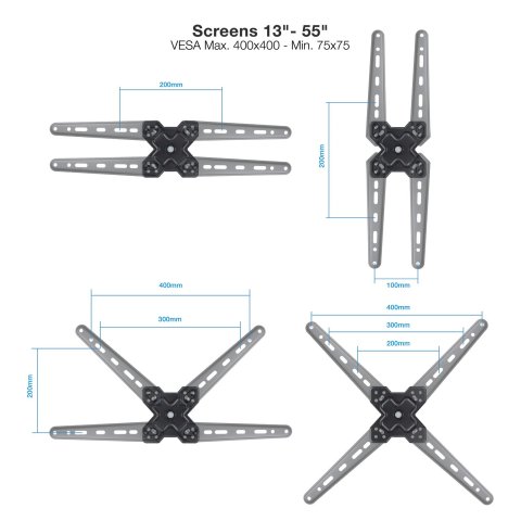 Soporte De Pared Tooq Lp1356tn-b Para Pantalla...