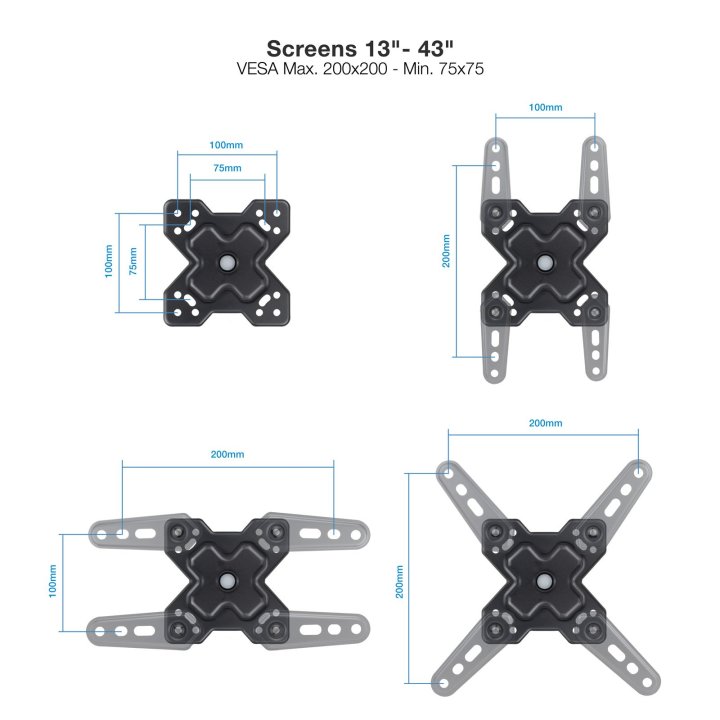 Soporte De Pared Tooq Lp1343tn-b Para Pantalla...