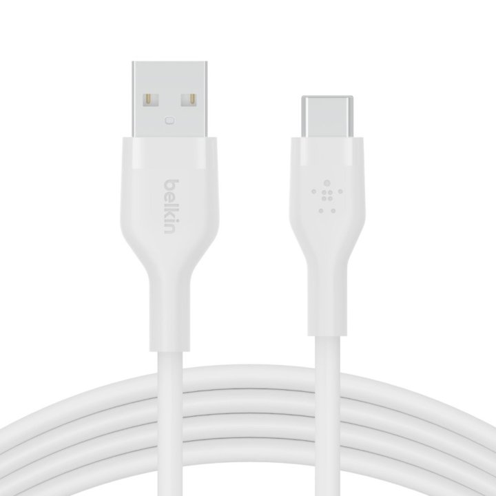 Cable Belkin Cab008bt2mwh Usb-a A Usb-c Boostcharge Flex 2m Color Blanco Silicona