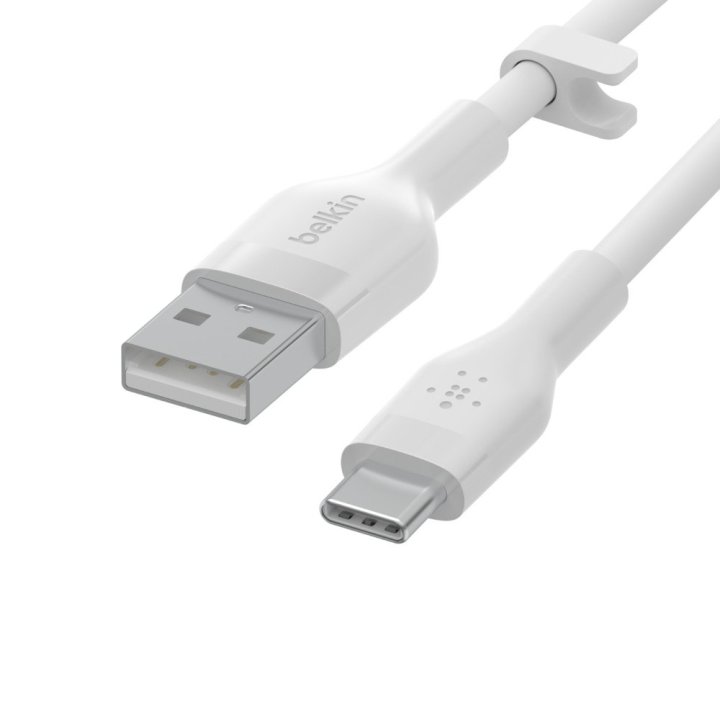 Cable Belkin Cab008bt2mwh Usb-a A Usb-c Boostcharge Flex 2m Color Blanco Silicona