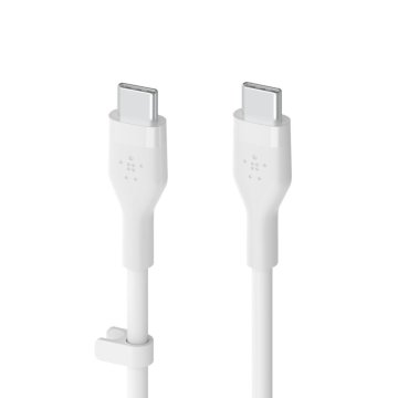 Cable Belkin Cab009bt3mwh Usb-c A Usb-c Boostcharge Flex 3m Color Blanco Silicona