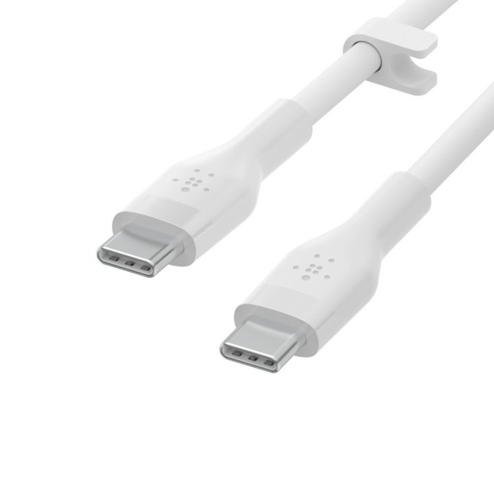 Cable Belkin Cab009bt3mwh Usb-c A Usb-c Boostcharge Flex 3m Color Blanco Silicona