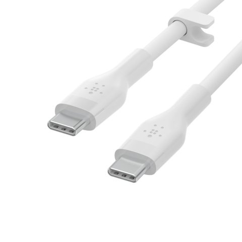 Cable Belkin Cab009bt3mwh Usb-c A Usb-c Boostcharge Flex 3m Color Blanco Silicona