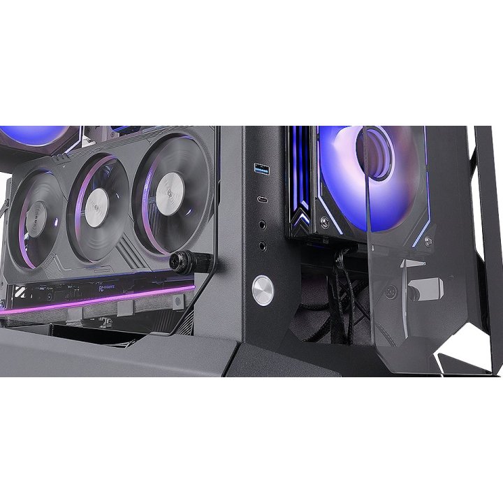 Caja Atx Semitorre Gaming Mars Gaming Mcedge Diseño Open Air Cristal Templado Gpu 390mm 1x3.5 3x2.5 Negro