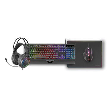 Teclado Mouse Headset Y Alfombrilla Mars Gaming Mcp124proes H-mech Rgb 3200dpi Negro 2