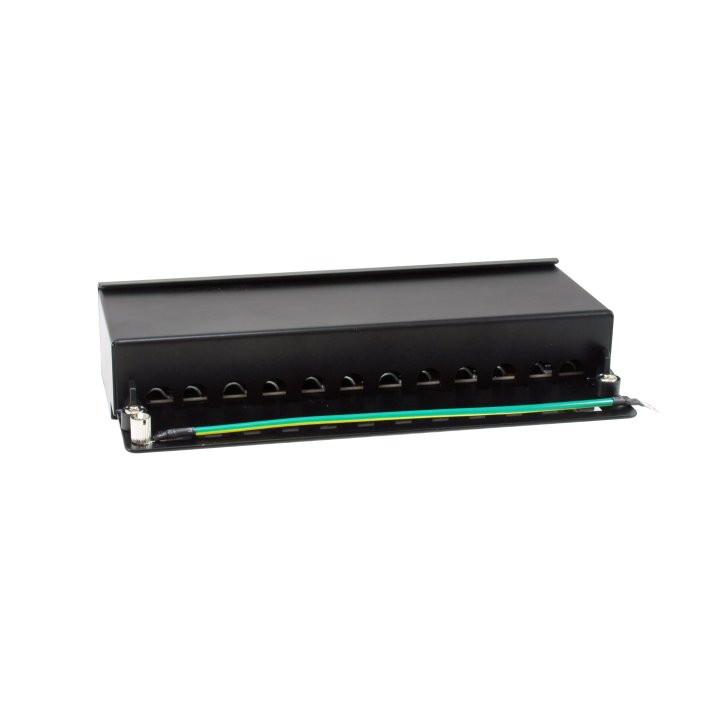 Patch Panel De Sobremesa Equip Cat.6a Apantallado 12 Puertos Color Negro (ral 9005)