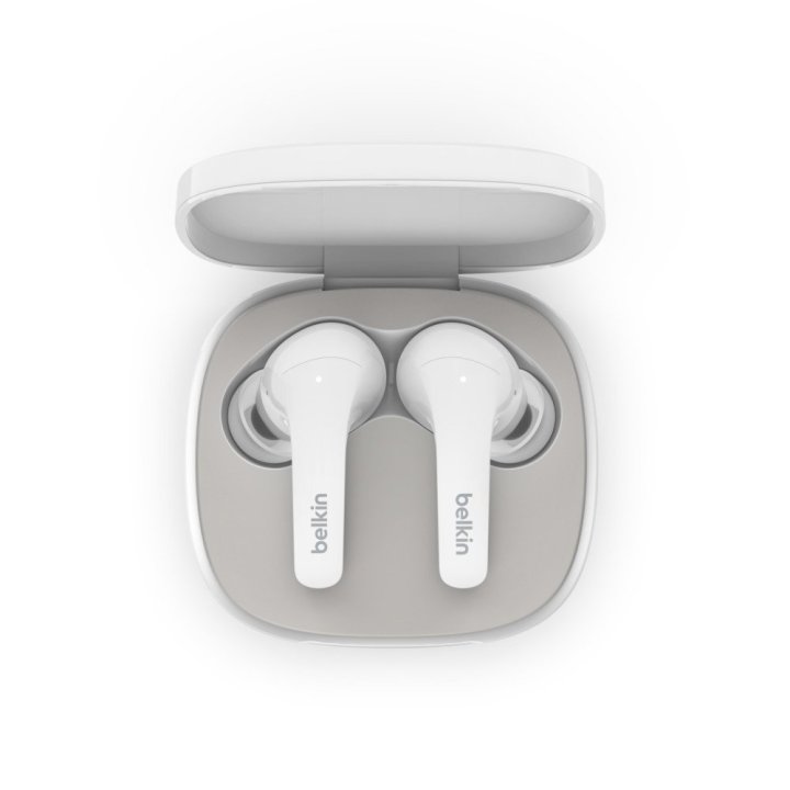 Headset Intrauditivo Bluetooth Belkin Auc006btwh Soundform Flow Con Cancelacion De Ruido Blanco