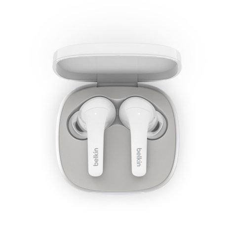 Headset Intrauditivo Bluetooth Belkin Auc006btwh Soundform Flow Con Cancelacion De Ruido Blanco