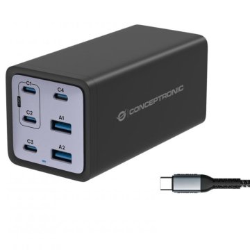 Cargador Conceptronic 200w 
Usb-cx4 Usb-ax4 Quickcharge...