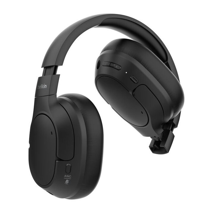 Headset Bluetooth Belkin Aud008hqbk Circumaural Con Cancelacion Ruido, Carga Usb-c Negro