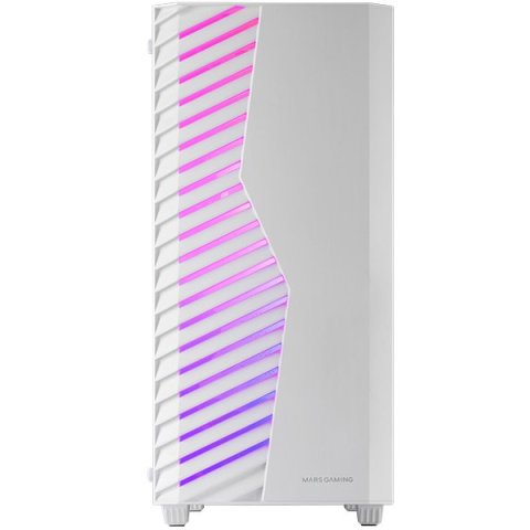Caja Atx Semitorre Gaming Mars Gaming Mcvolt Ventana Cristal Templado Argb Gpu 327-267mm 2x3.5 2x2.5blanco