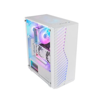 Caja Atx Semitorre Gaming Mars Gaming Mcvolt Ventana Cristal Templado Argb Gpu 327-267mm 2x3.5 2x2.5blanco