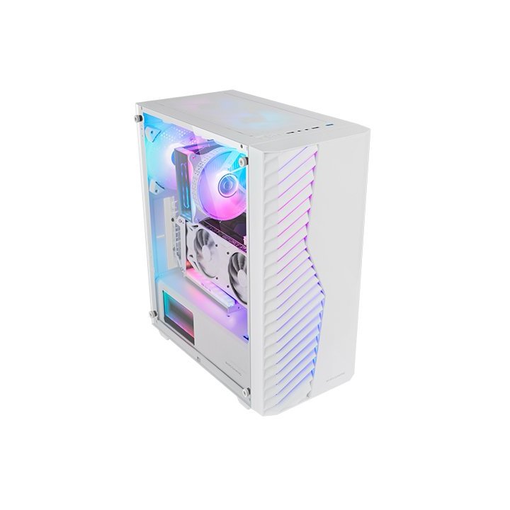 Caja Atx Semitorre Gaming Mars Gaming Mcvolt Ventana Cristal Templado Argb Gpu 327-267mm 2x3.5 2x2.5blanco