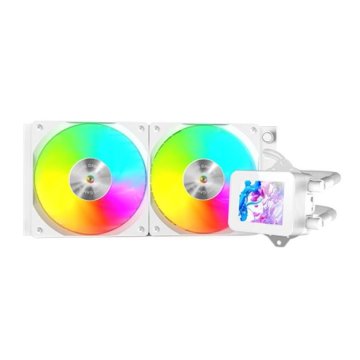 Sistema De Refrigeracion Liquida Mars Gaming Mlvision240w Blanco 2x120mm Argb Tpd 500w Pantalla Lcd  Para Procesadores Intel 