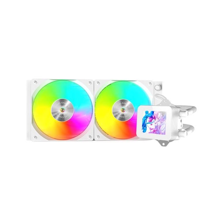 Sistema De Refrigeracion Liquida Mars Gaming Mlvision240w Blanco 2x120mm Argb Tpd 500w Pantalla Lcd  Para Procesadores Intel 