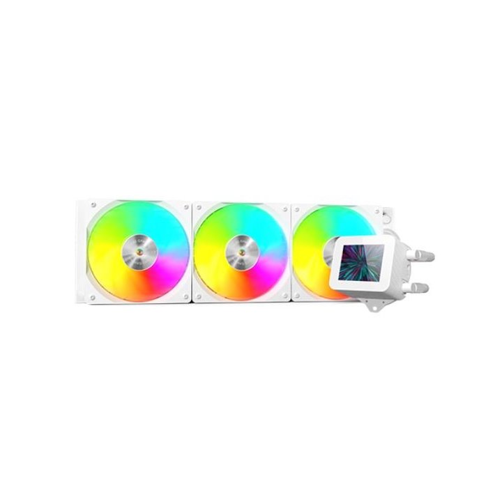 Sistema De Refrigeracion Liquida Mars Gaming Mlvision360w Blanco 3x120mm Argb Tpd 500w Pantalla Lcd  Para Procesadores Intel 