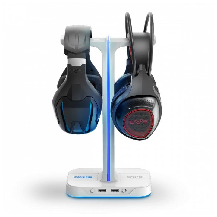 Soporte De Auriculares Gaming Energy System Esg S3 Duo Soporte Para 2 Auriculares Con Hub Usb 2p E Ilumnacion Rgb