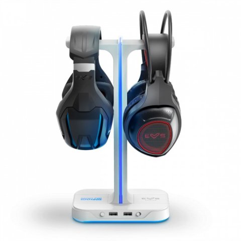 Soporte De Auriculares Gaming Energy System Esg S3 Duo Soporte Para 2 Auriculares Con Hub Usb 2p E Ilumnacion Rgb