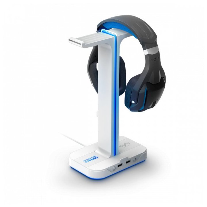 Soporte De Auriculares Gaming Energy System Esg S3 Duo Soporte Para 2 Auriculares Con Hub Usb 2p E Ilumnacion Rgb