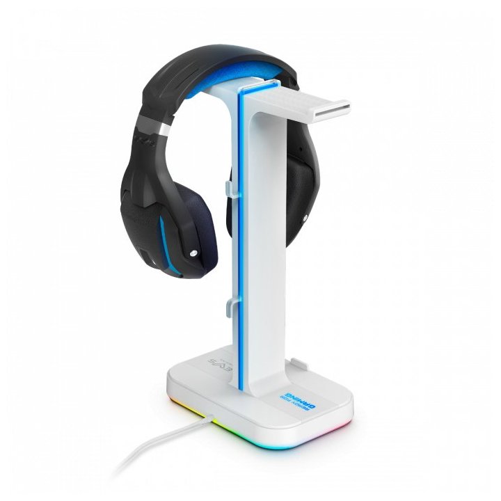 Soporte De Auriculares Gaming Energy System Esg S3 Duo Soporte Para 2 Auriculares Con Hub Usb 2p E Ilumnacion Rgb