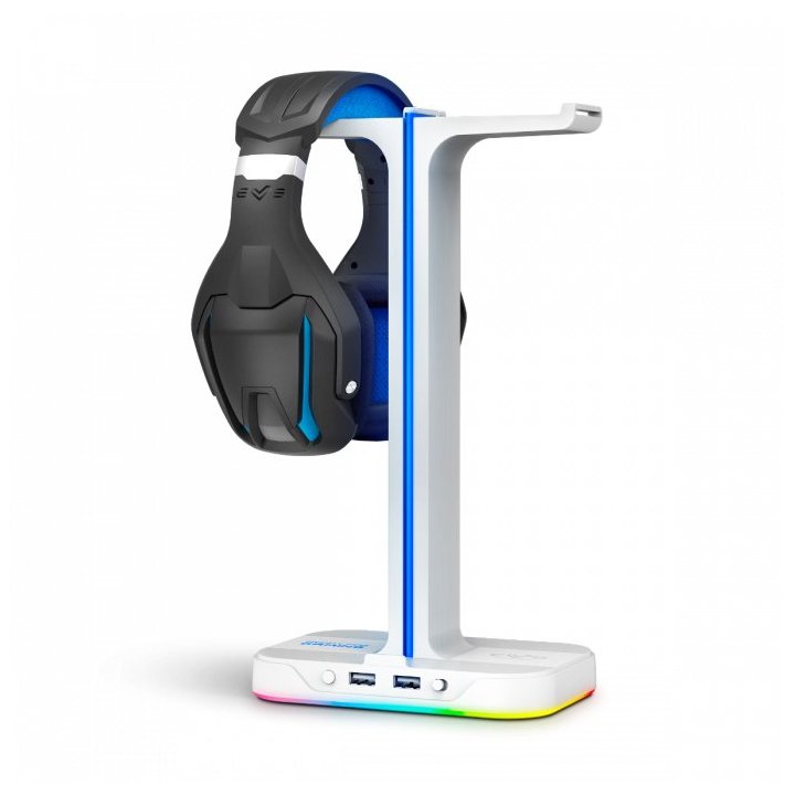 Soporte De Auriculares Gaming Energy System Esg S3 Duo Soporte Para 2 Auriculares Con Hub Usb 2p E Ilumnacion Rgb