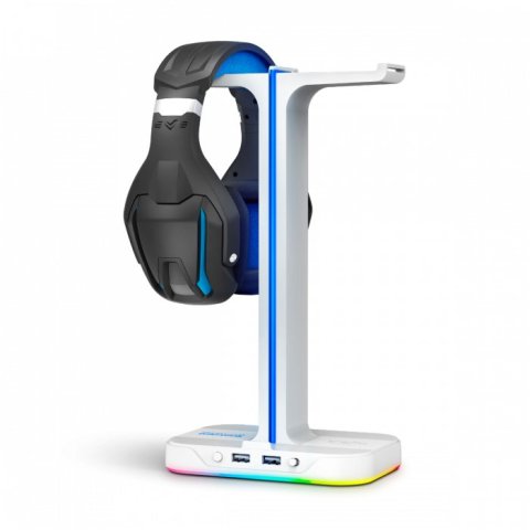 Soporte De Auriculares Gaming Energy System Esg S3 Duo Soporte Para 2 Auriculares Con Hub Usb 2p E Ilumnacion Rgb