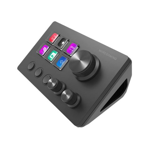 Control Deck Slim Mars Gaming Msdtwo Black 6 Teclas De Acceso Directo Lcd 3 Botones 3 Ruedas Multifuncionales Negro