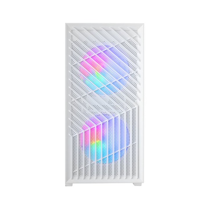 Caja Microatx Gaming Mars Gaming Mcvortexw Cristal Templado Frontal Mesh Gpu 273mm 1x3.5 2x2.5 Blanco Frgb