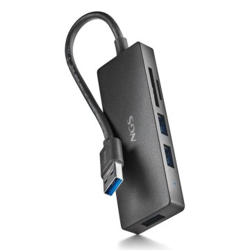Hub  Usb 3.0 Ngs Ihubreader  Con Lector De Tarjeta Sd Y Micro Sd Y 3 Puertos Usb 3,0 Cable 190mm
