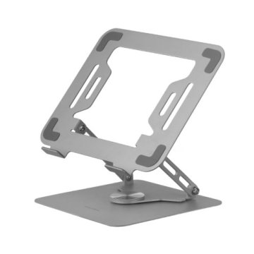 Soporte De Portatil Mars Gaming Marsn  Hasta 17" Giratorio Plegable De Acero Negro