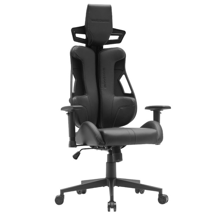 Silla Ergonomica Mars Gaming  Mgcelitebgr Cuero Pu Piston De Gas Clase 4 Mas 150kg Negro Costuras Gris